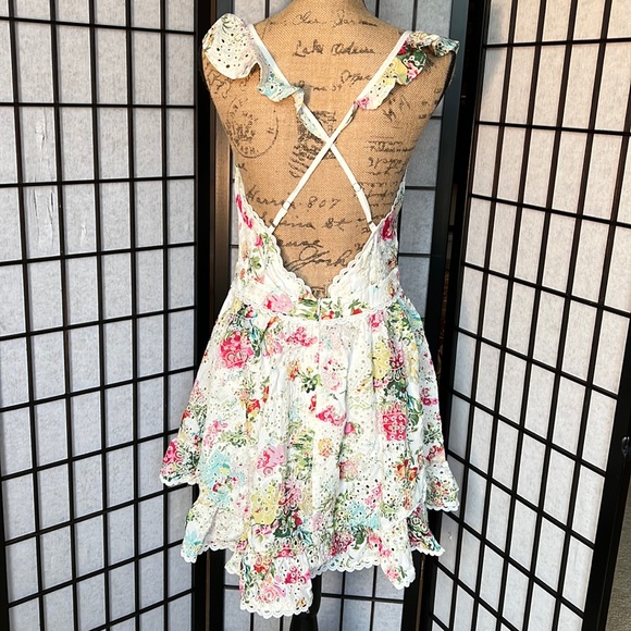 Saints + Secrets Floral Eyelet Dress Cottage Core Retro - Picture 6 of 12